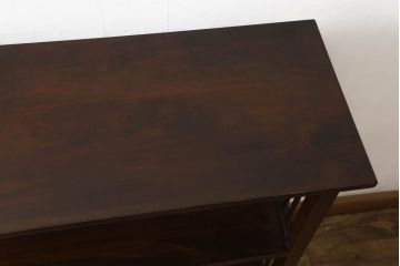 中古　美品　松本民芸家具　#117型　和モダンスタイルにおすすめ!格子が魅力的な書棚(飾り棚、本棚、オープンラック、ブックシェルフ)(R-060239)