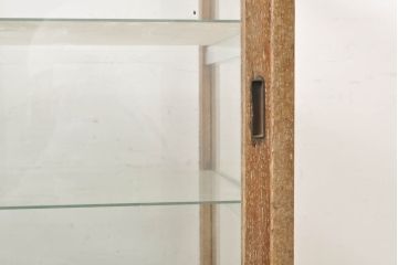 和製アンティーク　昭和レトロ　鉄脚がレトロな雰囲気を高めるガラスケース(ショーケース、陳列棚、店舗什器、戸棚、キャビネット)(R-060244)