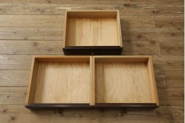 中古　美品　松本民芸家具　和モダンな佇まいが美しいG-III型面取り食器棚(収納棚、戸棚、キャビネット、カップボード)(定価約83万円)(R-060254)