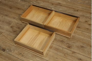 中古　美品　松本民芸家具　和モダンな佇まいが美しいG-III型面取り食器棚(収納棚、戸棚、キャビネット、カップボード)(定価約83万円)(R-060254)