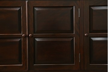 中古　美品　松本民芸家具　和モダンな佇まいが美しいG-III型面取り食器棚　定価約83万円　(R-060254)