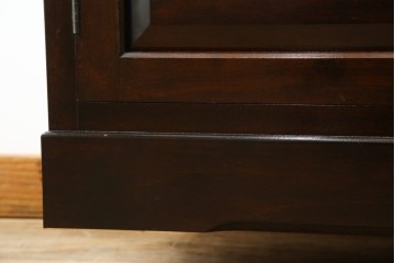 中古　美品　松本民芸家具　和モダンな佇まいが美しいG-III型面取り食器棚　定価約83万円　(R-060254)