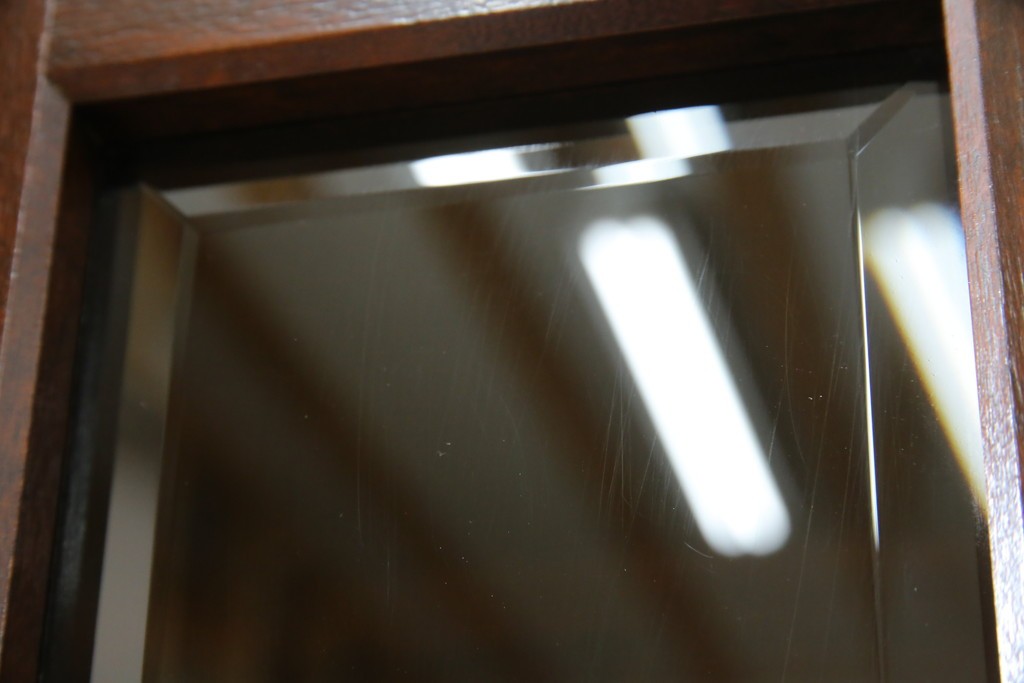 中古　美品　松本民芸家具　和モダンな佇まいが美しいG-III型面取り食器棚　定価約83万円　(R-060254)