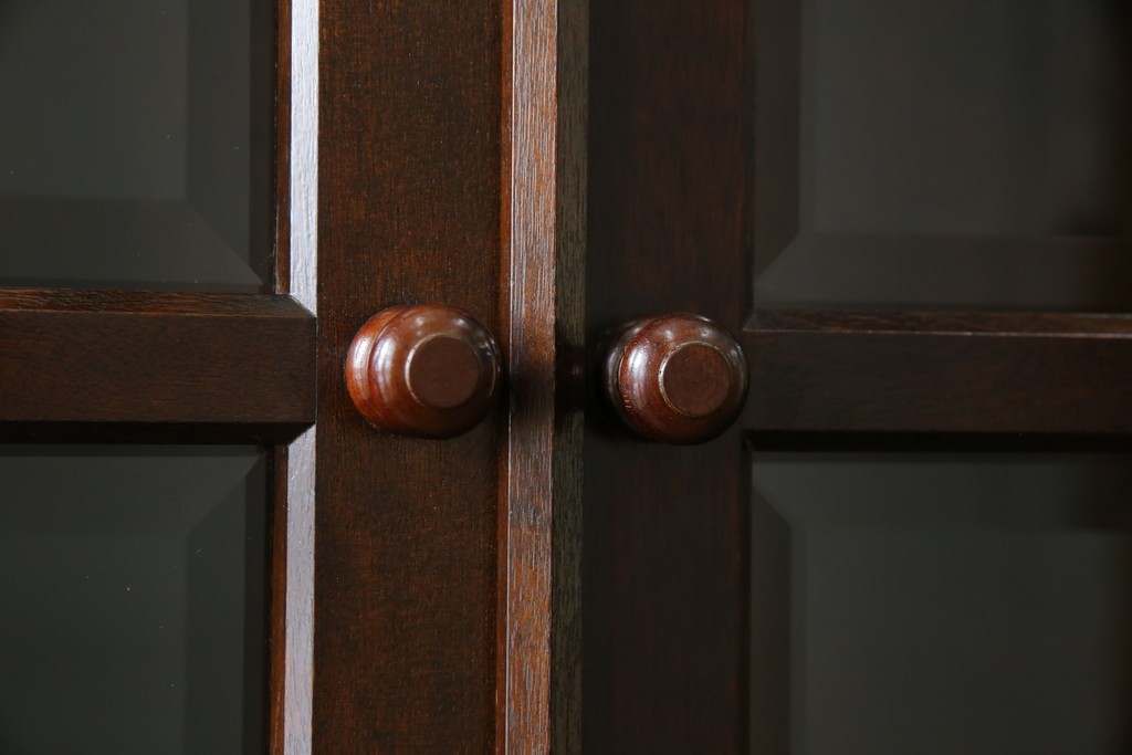 中古　美品　松本民芸家具　和モダンな佇まいが美しいG-III型面取り食器棚　定価約83万円　(R-060254)