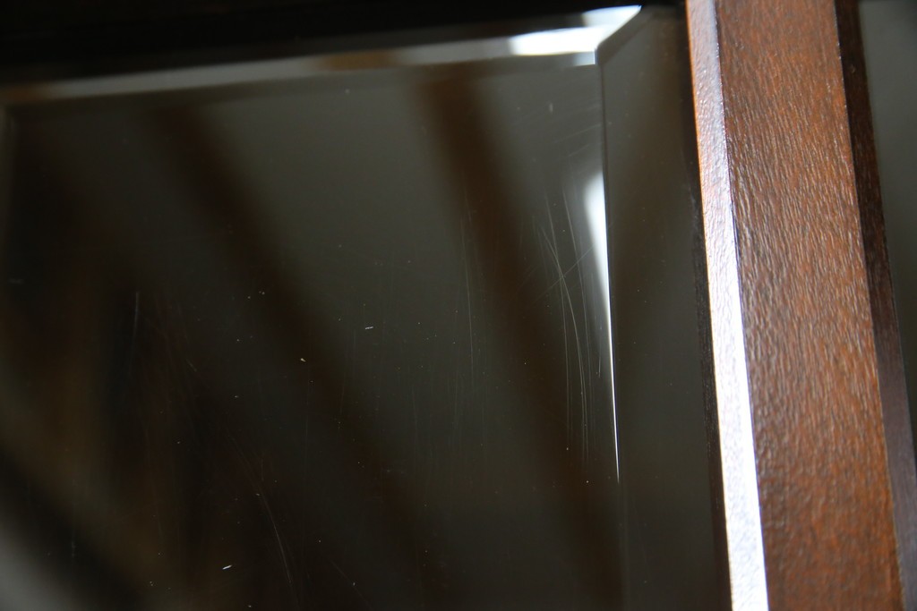 中古　美品　松本民芸家具　和モダンな佇まいが美しいG-III型面取り食器棚　定価約83万円　(R-060254)