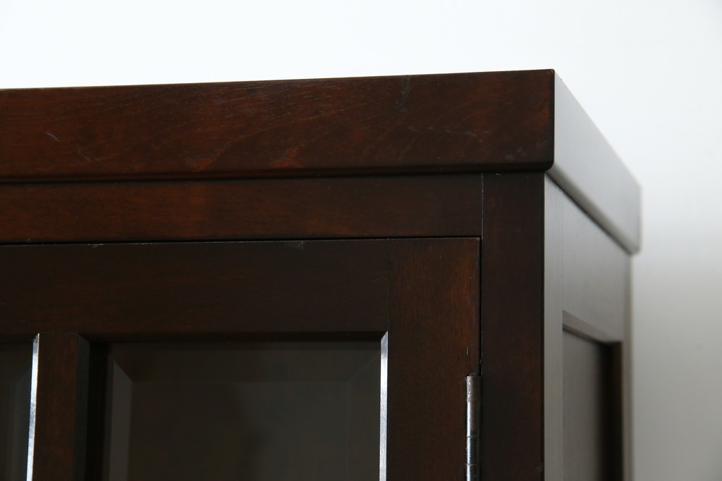 中古　美品　松本民芸家具　和モダンな佇まいが美しいG-III型面取り食器棚　定価約83万円　(R-060254)