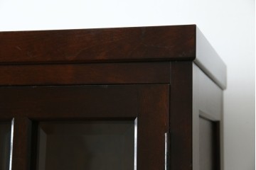 中古　美品　松本民芸家具　和モダンな佇まいが美しいG-III型面取り食器棚　定価約83万円　(R-060254)