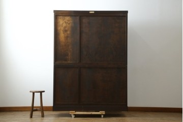 中古　美品　松本民芸家具　和モダンな佇まいが美しいG-III型面取り食器棚　定価約83万円　(R-060254)