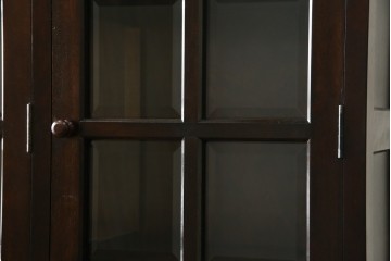 中古　美品　松本民芸家具　和モダンな佇まいが美しいG-III型面取り食器棚　定価約83万円　(R-060254)