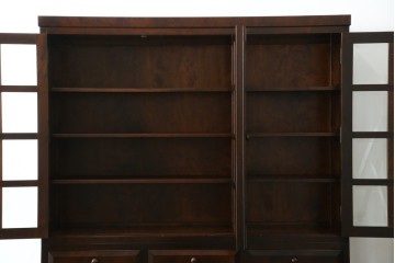 中古　美品　松本民芸家具　和モダンな佇まいが美しいG-III型面取り食器棚　定価約83万円　(R-060254)