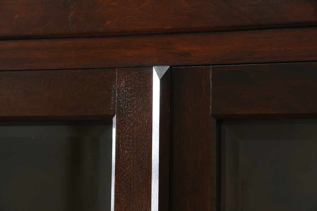 中古　美品　松本民芸家具　和モダンな佇まいが美しいG-III型面取り食器棚　定価約83万円　(R-060254)