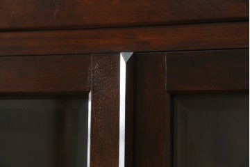 中古　美品　松本民芸家具　和モダンな佇まいが美しいG-III型面取り食器棚　定価約83万円　(R-060254)