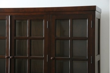 中古　美品　松本民芸家具　和モダンな佇まいが美しいG-III型面取り食器棚　定価約83万円　(R-060254)