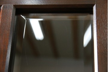 中古　美品　松本民芸家具　和モダンな佇まいが美しいG-III型面取り食器棚　定価約83万円　(R-060254)