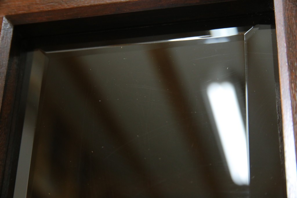 中古　美品　松本民芸家具　和モダンな佇まいが美しいG-III型面取り食器棚　定価約83万円　(R-060254)