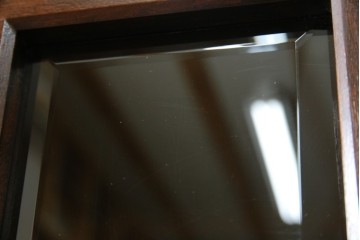 中古　美品　松本民芸家具　和モダンな佇まいが美しいG-III型面取り食器棚　定価約83万円　(R-060254)