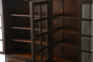 中古　美品　松本民芸家具　和モダンな佇まいが美しいG-III型面取り食器棚　定価約83万円　(R-060254)