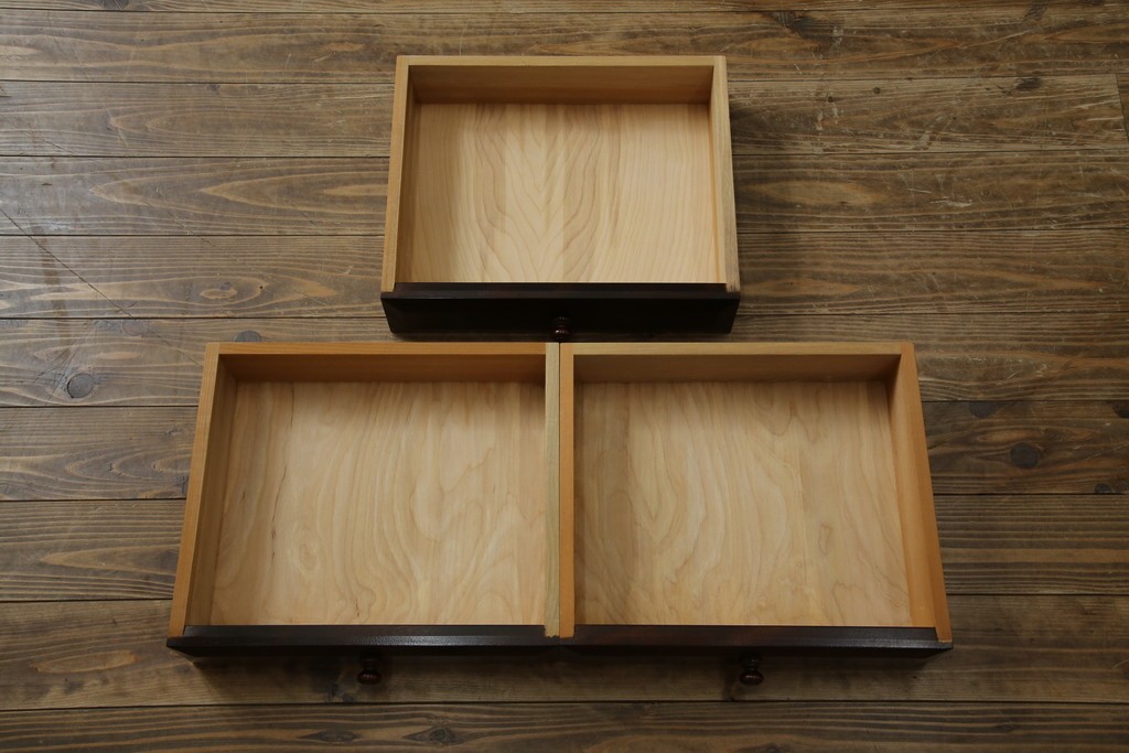 中古　美品　松本民芸家具　和モダンな佇まいが美しいG-III型面取り食器棚　定価約83万円　(R-060254)