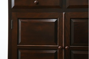 中古　美品　松本民芸家具　和モダンな佇まいが美しいG-III型面取り食器棚　定価約83万円　(R-060254)