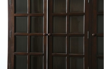 中古　美品　松本民芸家具　和モダンな佇まいが美しいG-III型面取り食器棚　定価約83万円　(R-060254)