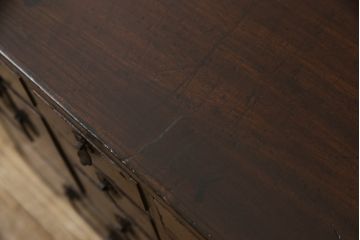 和製アンティーク　希少デザイン　総欅(ケヤキ)材　引き出し18杯の収納力が魅力的なロータイプ帳場箪笥(知工箪笥、船箪笥、舟箪笥、収納箪笥、小物収納、小引き出し、卓上収納)(R-060256)