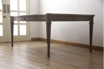 中古　美品　アメリカ高級モデル　DREXEL HERITAGE(ドレクセルヘリテイジ)　天板の曲線や脚先までのデザインが美しいダイニングテーブル(食卓、6人掛け、4人掛け)(定価約150万円)(R-060257)