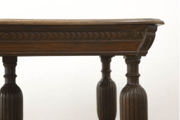 和製アンティーク　クラシカルな雰囲気を醸し出す古い洋館のダイニングテーブル(拡張式テーブル、エクステンションテーブル、4人掛け、6人掛け、食卓)(R-060258)