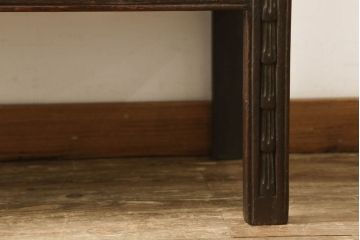 和製アンティーク　激レア!!　希少　ナラ材　繊細な彫刻が目を惹くペザントアートのライティングビューロー(ワークデスク、机、戸棚、キャビネット、引き出し、在宅ワーク用、在宅用)(R-060268)