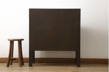 和製アンティーク　激レア!!　希少　ナラ材　繊細な彫刻が目を惹くペザントアートのライティングビューロー(ワークデスク、机、戸棚、キャビネット、引き出し、在宅ワーク用、在宅用)(R-060268)