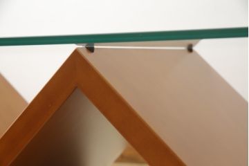 中古　美品　arflex(アルフレックス)　MONTAGNA(モンターニャ)　W字型の脚のデザインがお洒落なセンターテーブル(定価約20万円)(ガラステーブル、ローテーブル)(R-060269)