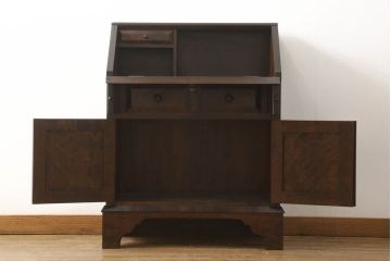 中古　美品　松本民芸家具　上品な雰囲気漂うライティングビューロー(ワークデスク、机、戸棚、キャビネット、引き出し、チェスト、在宅ワーク用)(R-060270)