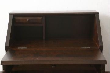 中古　美品　松本民芸家具　上品な雰囲気漂うライティングビューロー(ワークデスク、机、戸棚、キャビネット、引き出し、チェスト、在宅ワーク用)(R-060270)