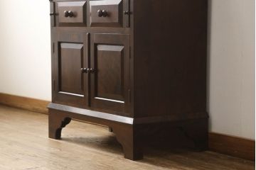 中古　美品　松本民芸家具　上品な雰囲気漂うライティングビューロー(ワークデスク、机、戸棚、キャビネット、引き出し、チェスト、在宅ワーク用)(R-060270)