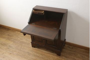 中古　美品　松本民芸家具　上品な雰囲気漂うライティングビューロー(ワークデスク、机、戸棚、キャビネット、引き出し、チェスト、在宅ワーク用)(R-060270)