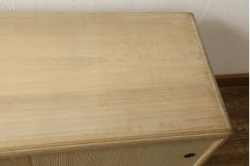 中古　美品　加茂総桐箪笥　伝統工芸士　田澤謙介作　脚または台輪リメイク　和モダンな空間づくりにおすすめのテレビ台(大丸、桐たんす、テレビボード、ローボード、リビングボード、収納棚、戸棚)(R-060272)