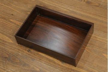 ビンテージ　指物家具　総漆塗り　木のぬくもりが感じられる総紫檀(シタン)材の飾り棚(ヴィンテージ、茶棚、違い棚)(R-060277)