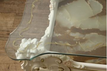 中古　超美品　イタリア高級家具　SILIK(シリック)　MERCURIOシリーズ　ロココ調　優雅で上品な空間づくりにぴったりなセンターテーブル(ローテーブル、ソファテーブル、リビングテーブル)(定価約100万円)(R-060288)