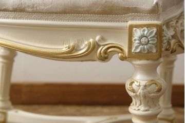 中古　美品　イタリア高級家具　SILIK(シリック)　FIDIAシリーズ　ロココ調　細部まで凝った造りが美しいダイニングチェア(定価約50万円)(椅子、イス、サロンチェア)(R-060289)