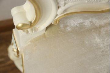 中古　美品　イタリア高級家具　SILIK(シリック)　FIDIAシリーズ　ロココ調　細部まで凝った造りが美しいダイニングチェア(定価約50万円)(椅子、イス、サロンチェア)(R-060289)