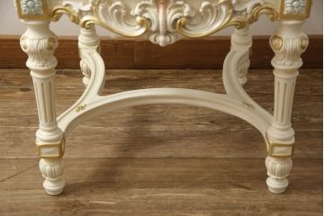 中古　美品　イタリア高級家具　SILIK(シリック)　FIDIAシリーズ　ロココ調　細部まで凝った造りが美しいダイニングチェア(定価約50万円)(椅子、イス、サロンチェア)(R-060289)