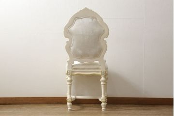 中古　美品　イタリア高級家具　SILIK(シリック)　FIDIAシリーズ　ロココ調　細部まで凝った造りが美しいダイニングチェア(定価約50万円)(椅子、イス、サロンチェア)(R-060291)