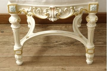 中古　美品　イタリア高級家具　SILIK(シリック)　FIDIAシリーズ　ロココ調　細部まで凝った造りが美しいダイニングチェア(定価約50万円)(椅子、イス、サロンチェア)(R-060293)