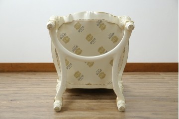 中古　美品　イタリア高級家具　SILIK(シリック)　FIDIAシリーズ　ロココ調　細部まで凝った造りが美しいダイニングチェア(定価約50万円)(椅子、イス、サロンチェア)(R-060293)