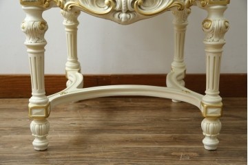 中古　美品　イタリア高級家具　SILIK(シリック)　FIDIAシリーズ　ロココ調　細部まで凝った造りが美しいダイニングチェア(定価約50万円)(椅子、イス、サロンチェア)(R-060293)