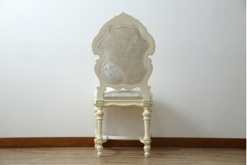 中古　美品　イタリア高級家具　SILIK(シリック)　FIDIAシリーズ　ロココ調　細部まで凝った造りが美しいダイニングチェア(定価約50万円)(椅子、イス、サロンチェア)(R-060293)