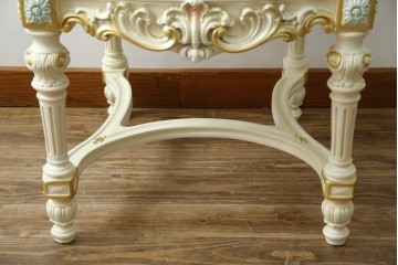 中古　美品　イタリア高級家具　SILIK(シリック)　FIDIAシリーズ　ロココ調　細部まで凝った造りが美しいダイニングチェア(定価約50万円)(椅子、イス、サロンチェア)(R-060293)