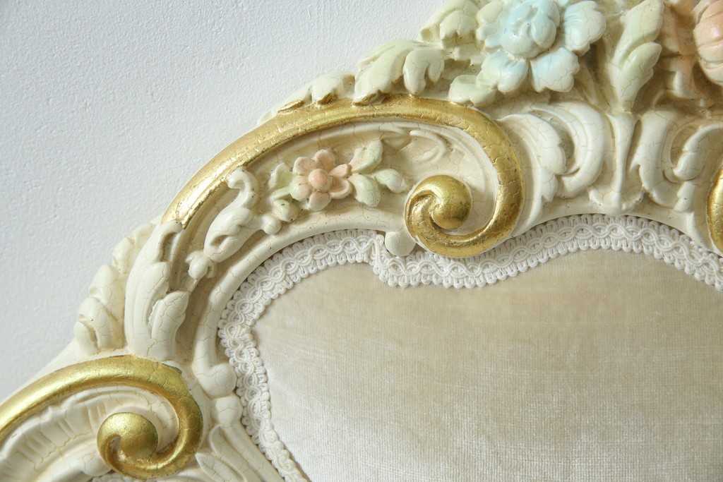 中古　美品　イタリア高級家具　SILIK(シリック)　FIDIAシリーズ　ロココ調　細部まで凝った造りが美しいダイニングチェア(定価約50万円)(椅子、イス、サロンチェア)(R-060293)