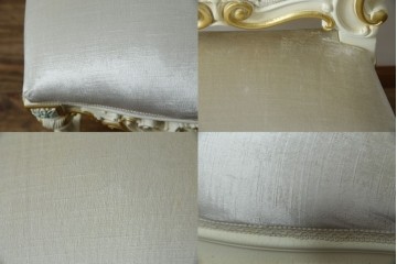 中古　美品　イタリア高級家具　SILIK(シリック)　FIDIAシリーズ　ロココ調　細部まで凝った造りが美しいダイニングチェア(定価約50万円)(椅子、イス、サロンチェア)(R-060293)