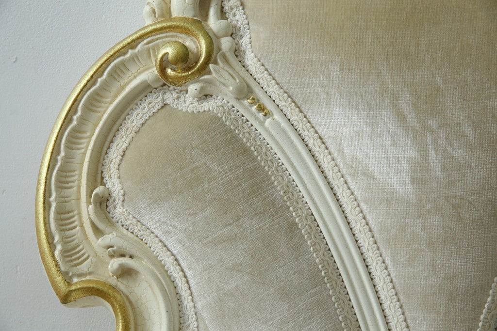 中古　美品　イタリア高級家具　SILIK(シリック)　FIDIAシリーズ　ロココ調　細部まで凝った造りが美しいダイニングチェア(定価約50万円)(椅子、イス、サロンチェア)(R-060293)