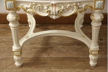 中古　美品　イタリア高級家具　SILIK(シリック)　FIDIAシリーズ　ロココ調　細部まで凝った造りが美しいダイニングチェア(定価約50万円)(椅子、イス、サロンチェア)(R-060294)